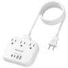 2 Prong Power Strip 10 Extension Cord, meta-ant 2 Prong to 3 Prong Outlet Adapter, Two Prong Power Strip with 3 Outlets & 4 USB(2 USB-C), 2 Prong Outlet, Polarized, for Old House,White view 1