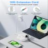 2 Prong Power Strip 10 Extension Cord, meta-ant 2 Prong to 3 Prong Outlet Adapter, Two Prong Power Strip with 3 Outlets & 4 USB(2 USB-C), 2 Prong Outlet, Polarized, for Old House,White view 2