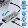USB ethernet Adapter, USB 3.0 hub with rj45,4-in-1 3.0 Hub with Gigabit Ethernet Adapter, Gigabit Ethernet to USB Adapter for Laptop,PC, MacBook Pro, iPad Pro,and More Type A Laptops view 3