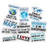 10pcs Geography Sticker Sheet, Educational and Cute Vinyl Decals for Geography Lovers, Teachers, World Travelers, Waterproof, UV-Resistant, for Laptop, Water Bottle, Journal, Notebook, Phone Case view 1