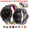 RORFFK 22mm 26mm Watchband For Garmin Epix Fenix 7 7X 6X 6 Pro 5X Plus 3HR Descent MK1 Mk2i 22 26mm Watch Band Straps Braided Nylon Belt(A,22mm Fenix 5 5Plus) view 2