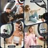 22in Large Ring Light with Stand,512pcs Bulbs Big Ring Light with 75" Tripod for iPhone/LED Display/4 Clips/2 USB Ports,2600K-6500K Dimmable Barber Light,for TikTok Video Recording Tattoo Lash Makeup view 4