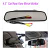 4.3" TFT LCD Car Rear View Mirror Monitor Kit + Waterproof 4LED Backup Reverse Reversing Camera 170for Car/Vehicle view 2