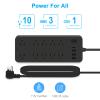 10FT-Power Strip Power Bar, Muti-Outlets Ports Desktop Charging Station, Flat Plug Overload Surge Protection Outlet Strip, USB Ports, Extension Cord, Wall Mount, Night Light Station,for Home,Office view 2