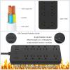 10FT-Power Strip Power Bar, Muti-Outlets Ports Desktop Charging Station, Flat Plug Overload Surge Protection Outlet Strip, USB Ports, Extension Cord, Wall Mount, Night Light Station,for Home,Office view 3