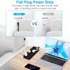 10FT-Power Strip Power Bar, Muti-Outlets Ports Desktop Charging Station, Flat Plug Overload Surge Protection Outlet Strip, USB Ports, Extension Cord, Wall Mount, Night Light Station,for Home,Office view 4