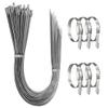 Aroono Heavy Duty Metal Zip Ties-56 inch, 304 Stainless Steel, Large Zip Ties, Supports up to 337 lbs-Ideal for Exhaust Wrap, Chain Link, Fence Parts, Wire Fence Rolls, Poultry Fence Outdoor (25PCS) view 1