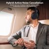 AUSDOM Hybrid Noise Cancelling Headphones: Wireless Bluetooth 5.4 Over Ear Headphones, Foldable ANC Headphone with Mic, 80H Playtime, Hi-Fi Audio, Deep Bass, Comfortable Earpad for Home Office Travel view 2