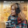 AUSDOM Hybrid Noise Cancelling Headphones: Wireless Bluetooth 5.4 Over Ear Headphones, Foldable ANC Headphone with Mic, 80H Playtime, Hi-Fi Audio, Deep Bass, Comfortable Earpad for Home Office Travel view 3