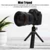 Mni Tripod, Tabletop Stand Compact Tripod with 1/4 Interface Gear Screw, Cold Shoe Function & 360 Rotatable Portable Webcam Tripod for DSLR Camera Webcam Phone view 2