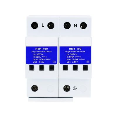 220V Power Supply Lightning Arrester 100KA Main Power Supply Type 1 Surge Protective Device HM1-100