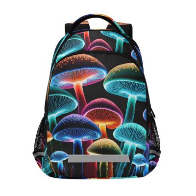 AIXIWAWA Travel Backpack Glowing Mushrooms Print for Women Men, Laptop Backpack Daypacks with Padded Straps and Back 11.64.916.7 IN