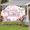 12X10ft Western Cowgirl Birthday Backdrop, Pink Birthday Photography Backdrop My First Rodeo Party Backdrop Western Cowgirl Theme Birthday Party Background Decor Portrait Photo Booth Props view 4