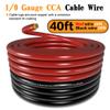 1/0 Gauge Wire Copper Clad Aluminum CCA 40FT Black/Red with 0ga lugs,250A ANL Fuse Holder and Heat Shrink Tube and Taukealugs Battery Cable Wire Lug Crimping Tool view 2