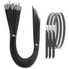 Aroono 25PCS 304 Stainless Steel Zip Ties-Heavy Duty, 28 inch Self-Locking Cable Ties-Black, Supports up to 180 lbs, Ideal for Machinery, Vehicles, Cables, Pipes. view 1