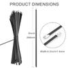 Aroono 50PCS Black Metal Zip Ties Heavy Duty, Stainless Steel Cable Ties 8" Long 304 Locking Multi Cable, Metal Wrap Wire Ties for Automotive Repair. view 2