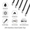 Aroono 50PCS Black Metal Zip Ties Heavy Duty, Stainless Steel Cable Ties 8" Long 304 Locking Multi Cable, Metal Wrap Wire Ties for Automotive Repair. view 4