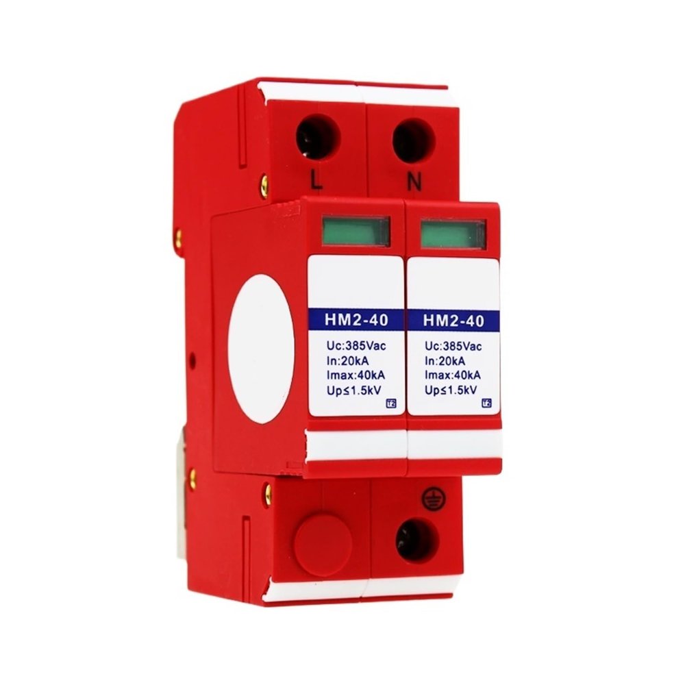 220V Type 2 Surge Protective Device 40KA Single-Phase Power Supply Lightning Arrester Class C Surge Protector 1.5kV