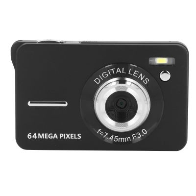 4K 64M HD 18X Digital Camera, 2. Screen, Compact Zoom Camera for Vlogging, Fill Light, Self Timer, with USB Cable, Strap for Trip