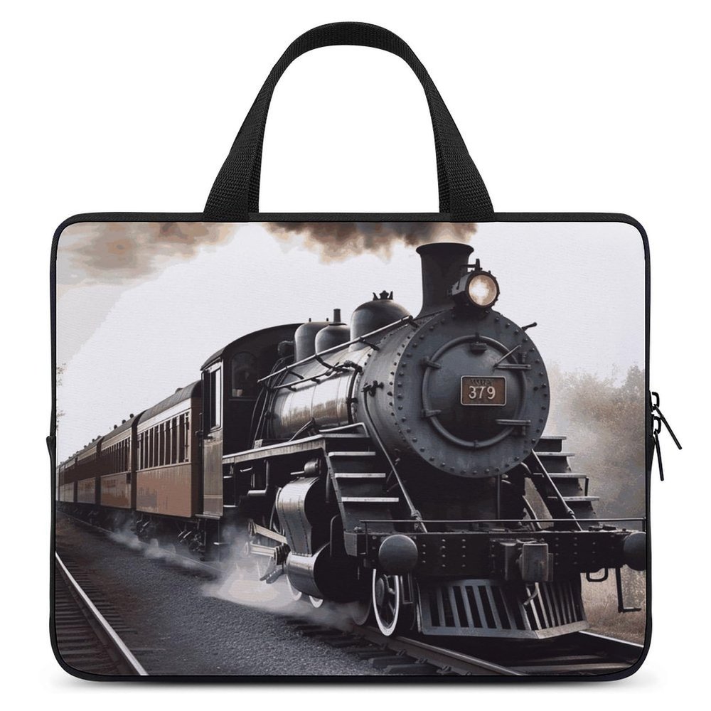 Laptop Carrying Case 17inch Steam Train Laptop Bag for Men Women Computer Bag Messenger Bag for Work