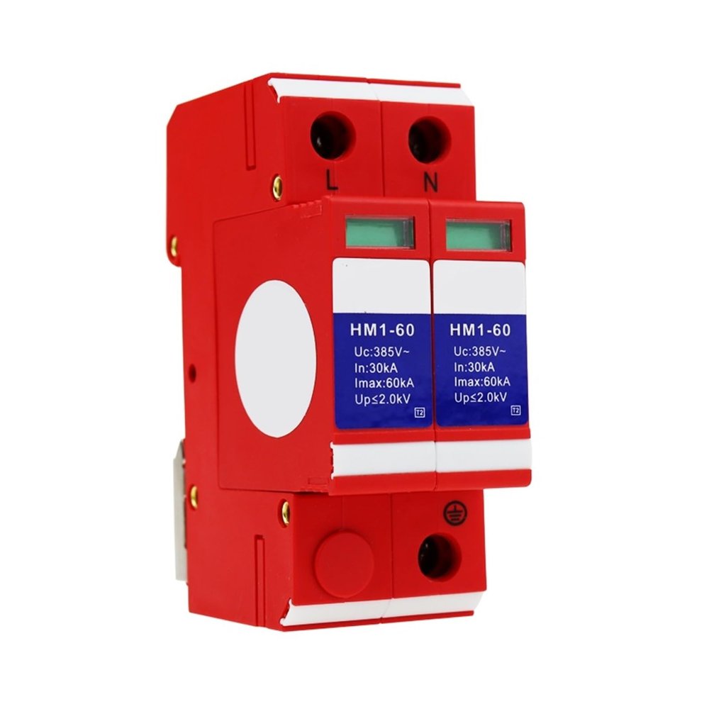 220V Power Supply Lightning Arrester 30-60KA Lightning Arrester Class B Single-Phase Power Supply Surge Protective Device HM1-60