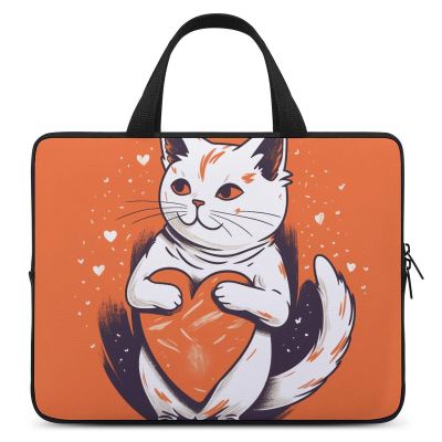 Laptop Carrying Case 17inch Cat Holds A Heart Laptop Bag for Men Women Computer Bag Messenger Bag for Work
