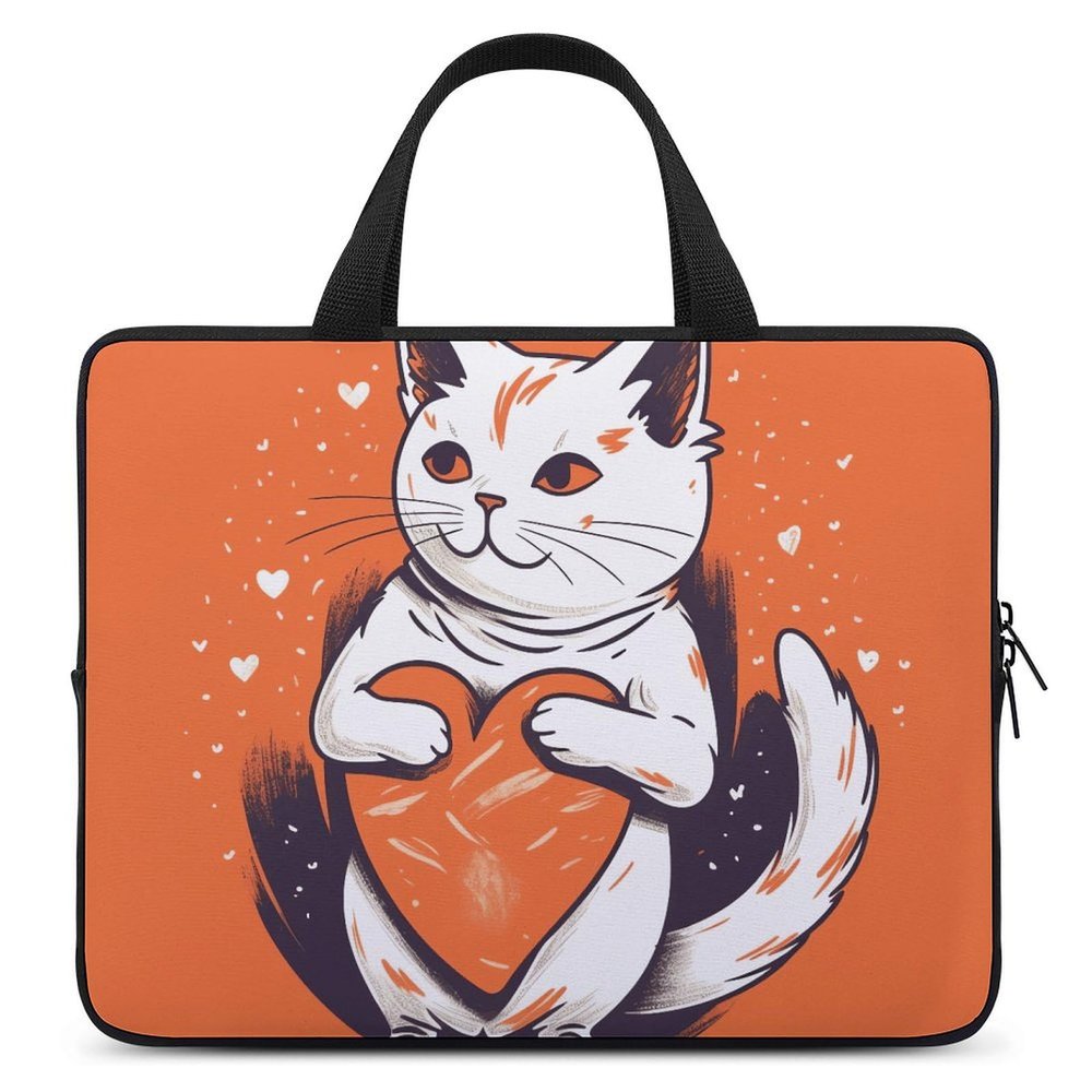 Laptop Carrying Case 17inch Cat Holds A Heart Laptop Bag for Men Women Computer Bag Messenger Bag for Work