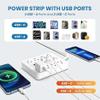 JouleLoom Power Strip Surge Protector with 8 Outlets, 4 USB and 2 USB C Ports, 5 Ft Extension Cord, Flat Plug, Wall Mount, Overload Protection Desk USB Charging Station for Home, Office view 3