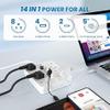 JouleLoom Power Strip Surge Protector with 8 Outlets, 4 USB and 2 USB C Ports, 5 Ft Extension Cord, Flat Plug, Wall Mount, Overload Protection Desk USB Charging Station for Home, Office view 4