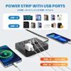 JouleLoom Power Strip Surge Protector with 8 Outlets, 4 USB and 2 USB C Ports, 5 Ft Extension Cord, Flat Plug, Wall Mount, Overload Protection Desk USB Charging Station for Home, Office view 3