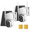 No WIFI Security Camera No Internet Needed, 4G LTE Cellular Security Camera Outdoor Wireless, Solar Camera for Home Security, PIR Motion Detction, 2K Color Night Vision, IP66 Waterproof, 2 Pack view 1