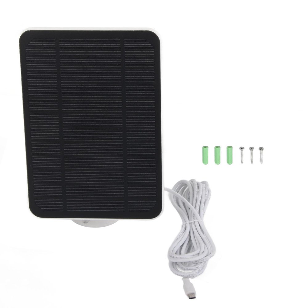 4W 5V Solar Panel for Security Camera Flood Light Battery Camera with Solar Panel IP65 Solar Panel with 360 Degree Adjustable Bracket (White)