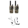 Cobra RX380TTC 2-Pack Walkie Talkies & Compatible Cobra GA-SV01 2P Surveillance Headset Microphones: Rechargeable, 40 Preset Channels, Long Range 32-Mile Two-Way Radio Set, Camo view 1