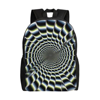 JTRKN Travel Backpack For Men Women Spiral Optical Illusion Printing Large Business Work Laptop Backpacks Travel Water Resistant Computer Bag Fits 15 Inch Notebook