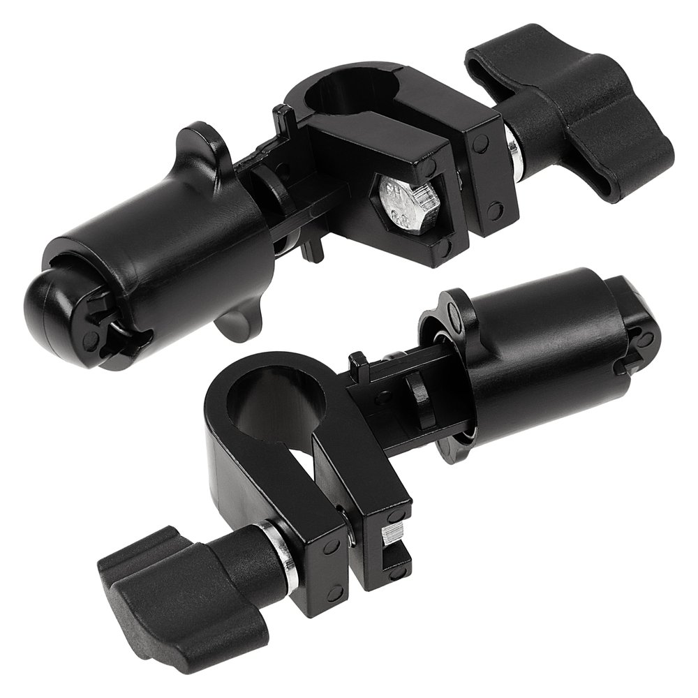Fotodiox Collapsible Background Stand Clamp Attachment x2 - Set of Two Clamps for Standard 5/8" Light Stand Studs