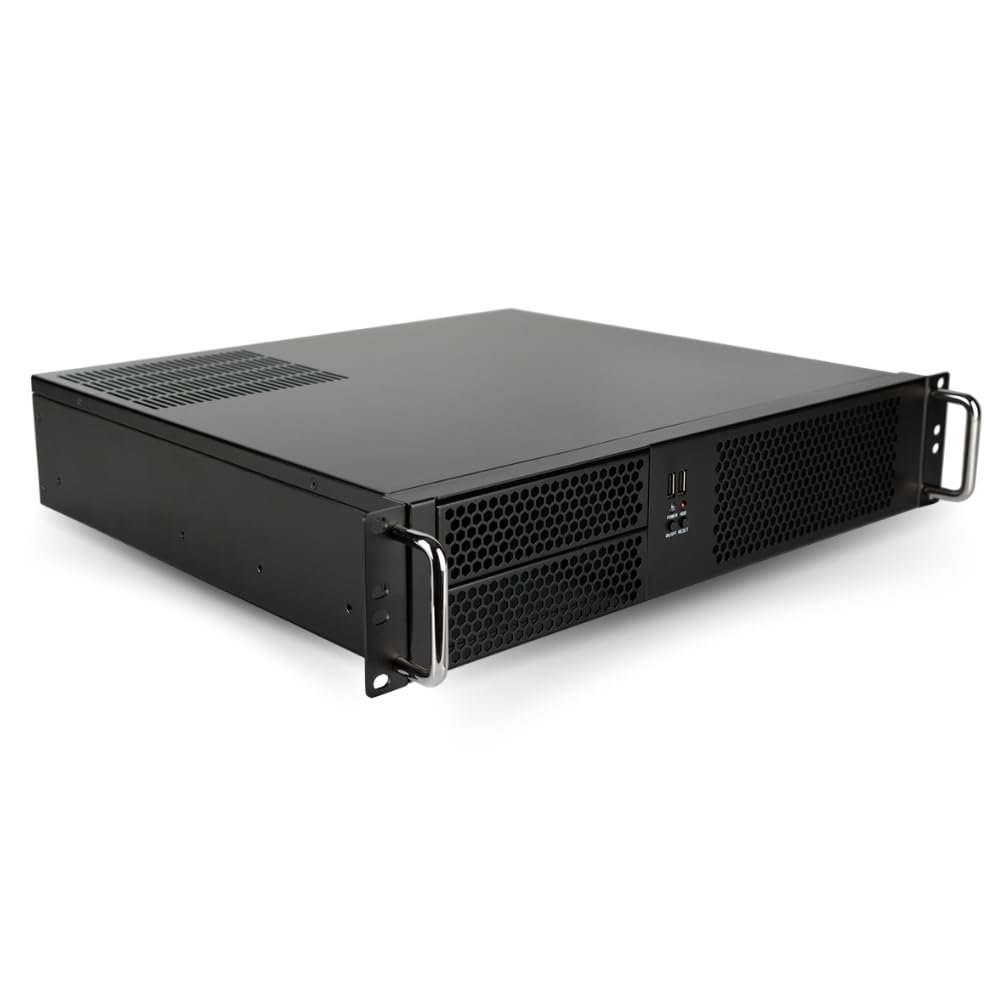 Quiet Rackmount Computer (3.8-4.6GHz AMD Ryzen 7 5700G CPU, 32GB RAM, 2TB SSD, W11 Pro) - 2U Rack Mount Server or Workstation Desktop PC for Home or Business
