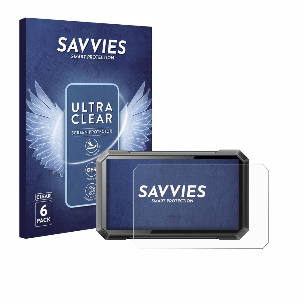 savvies 6 Pack Screen Protector Compatible with Ricoel Motorcycle CarPlay C7 II Protection Film Clear