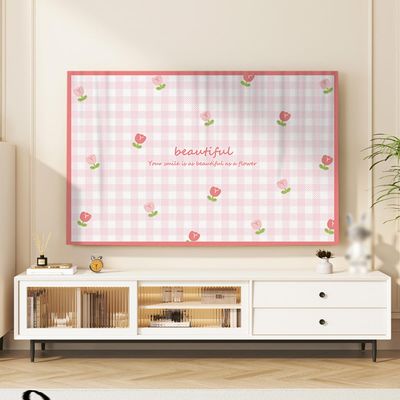 30"-80" TV Dust Cover for Curved/Flat Screen Indoor TV Screen Protector, Colorful Painting Printed Television Covers, Soft Fabric Decor(Size:47/48in(116x70cm),Color:B)