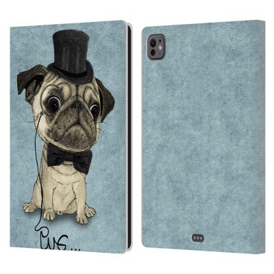 Head Case Designs Officially Licensed Barruf Gentle Pug Dogs Leather Wallet Case Compatible with Apple iPad Pro 11 M4/M5 2024/2025