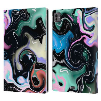 Head Case Designs Officially Licensed Haroulita Colorful Liquid Marble Leather Wallet Case Compatible with Apple iPad Pro 11 M4/M5 2024/2025