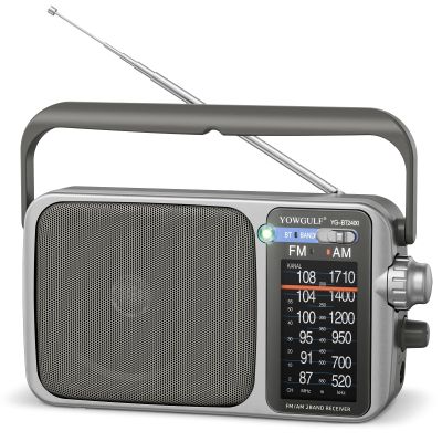 YOWGULF AM FM Radio with Best Reception,Bluetooth Portable AM FM Transistor,Battery Operated Radio or AC Power,Large Dial,Headphone Jack, Gifts for Seniors Elderly