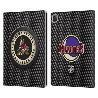 Head Case Designs Officially Licensed NHL Puck Texture Arizona Coyotes Leather Wallet Case Compatible with Apple iPad Pro 13 M4 2024