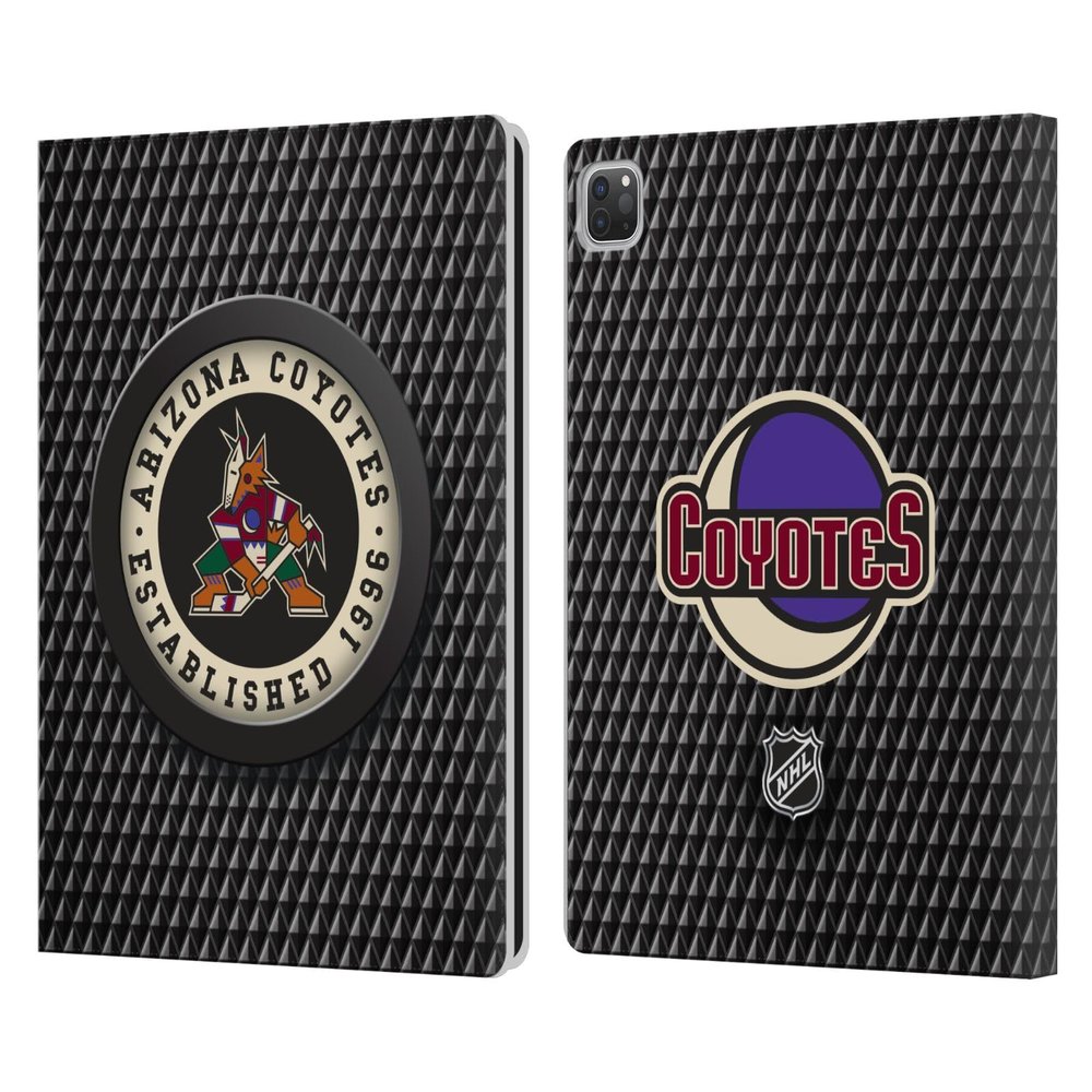 Head Case Designs Officially Licensed NHL Puck Texture Arizona Coyotes Leather Wallet Case Compatible with Apple iPad Pro 13 M4 2024