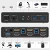 Unitek HDMI KVM Switch 2 Monitors 2 Computers 4K@60Hz USB 3.0 KVM Switches Share Dual HDMI Monitors 3 USB Ports for Keyboard Mouse Hard Drives Mic Headset Ports 2 Cable DC 5V Adapter Controller view 3