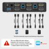 Unitek HDMI KVM Switch 2 Monitors 2 Computers 4K@60Hz USB 3.0 KVM Switches Share Dual HDMI Monitors 3 USB Ports for Keyboard Mouse Hard Drives Mic Headset Ports 2 Cable DC 5V Adapter Controller view 4