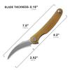 Cavol Mantis Flipper Pikal Knife,2.52" ELMAX Blade Folding Knife,Handmade Engraved Titanium Handle 4.2", EDC Pocket Knife (Yellow Engraved-Hyperfine Stonewashed) view 3