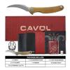 Cavol Mantis Flipper Pikal Knife,2.52" ELMAX Blade Folding Knife,Handmade Engraved Titanium Handle 4.2", EDC Pocket Knife (Yellow Engraved-Hyperfine Stonewashed) view 4
