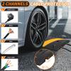 84'' Rubber Speed Bump, 1 Pack 2 Channel Modular Heavy Duty Speed Bumps Humps 25000 lbs Load Capacity, Cable Protector Ramp with 2 End Caps for Asphalt Concrete Gravel Driveway Road view 3