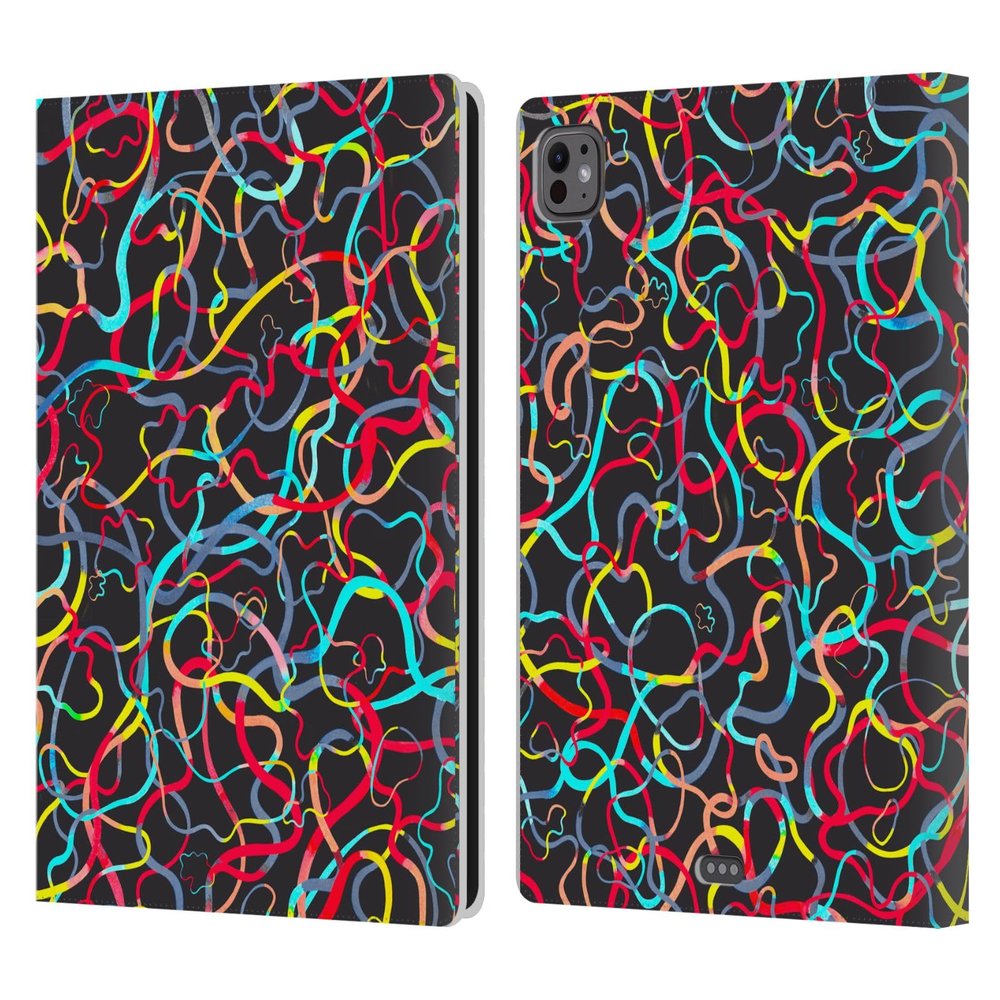 Head Case Designs Officially Licensed Ninola Water Drawing Patterns 3 Leather Wallet Case Compatible with Apple iPad Pro 11 M4/M5 2024/2025