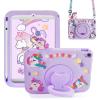 ACEMO for iPad 10th Generation Case iPad Air 11 inch M3 M2 Kids Girl Cover with 360 Rotating Kickstand/Shoulder Strap/Pencil Holder for iPad 2022 10.9 inch/Air 11 inch 2025 2024 Purple view 1